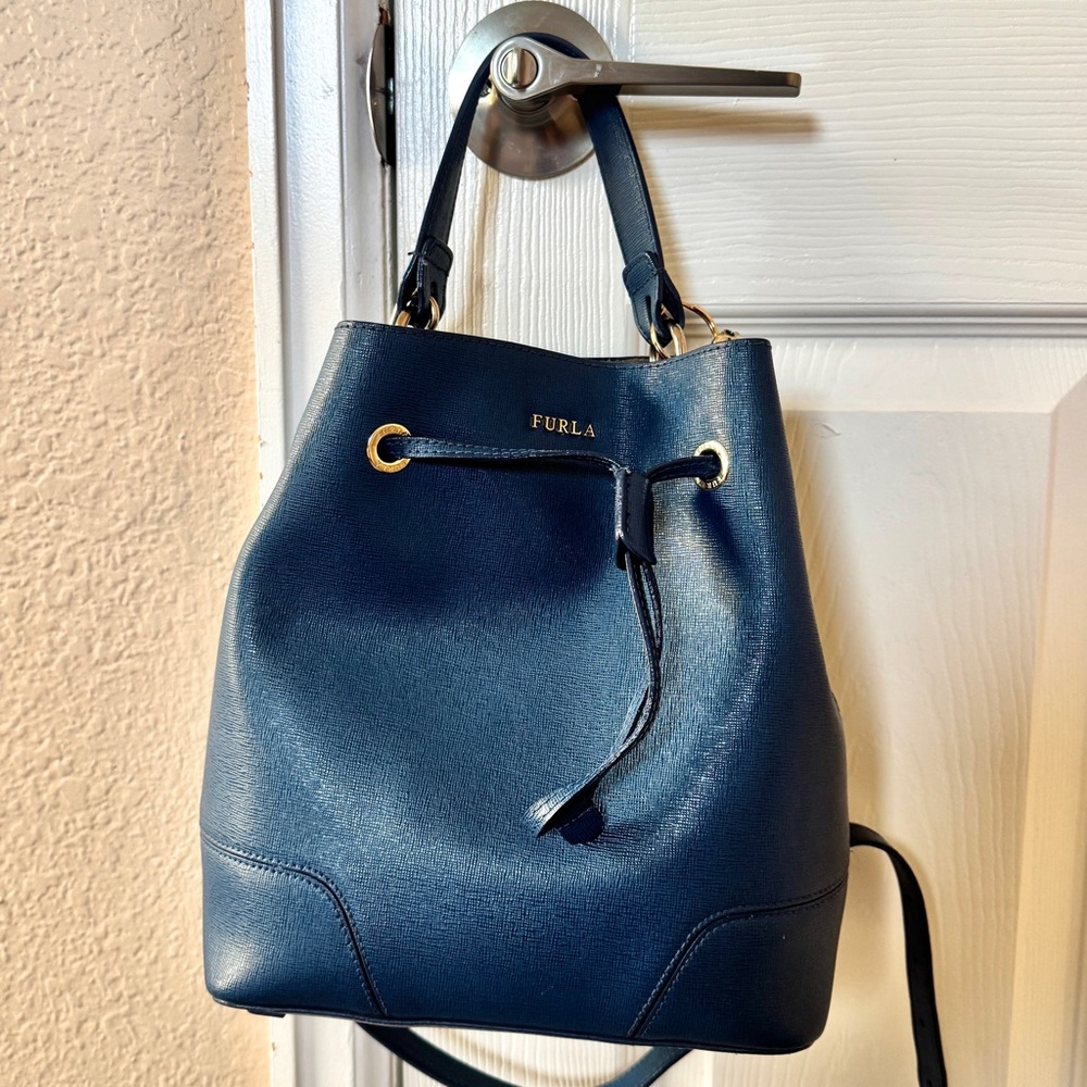 Furla Bucket Shoulder Bag with drawstring closure